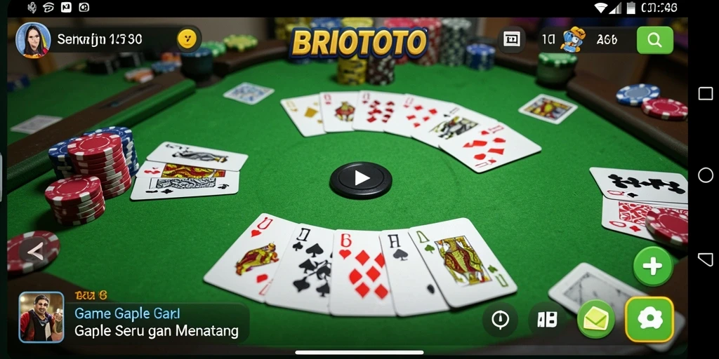 Tampilan gameplay BRIOTOTO saat memainkan Gaple yang seru.