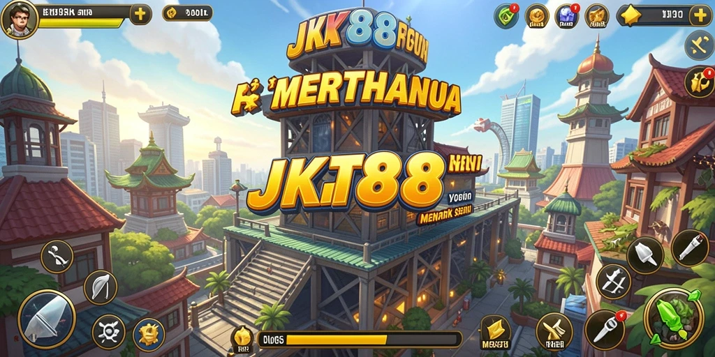Gameplay seru dari JKT88 yang menampilkan menara pertahanan.