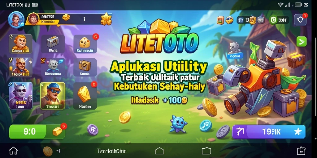 Tampilan aplikasi LITETOTO dengan fitur-fitur Utility yang memudahkan pengguna.