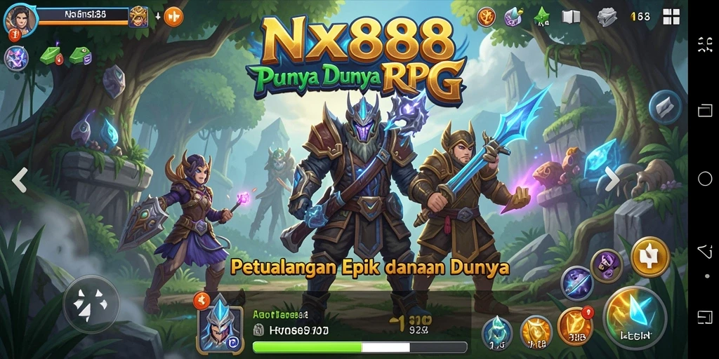 Tampilan screenshot gameplay NX888 yang menampilkan petualangan seru di dunia RPG.