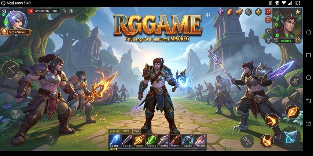 Screenshot RPGAME menampilkan pertarungan seru dalam dunia MMORPG.