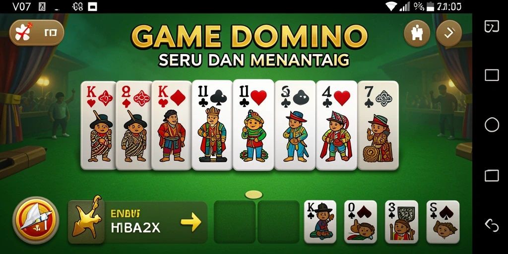 Tangkapan layar V07 menampilkan gameplay seru permainan Domino.